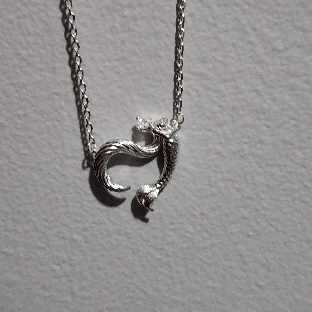 Silver Mermaid Pendant Necklace